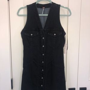 Free People Black Denim Dress